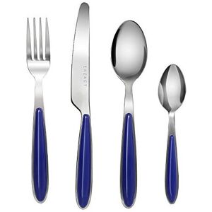 EXZACT Cutlery Set of 24, Stainless Steel with Color Handles - 6 Forks, 6 Dinner EXZACT Cutlery Set of 24, Stainless Steel with Color Handles - 6 Forks, 6 Dinner