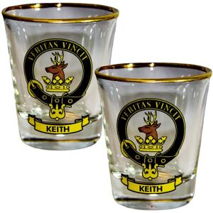I LUV LTD Shot Glass Keith Clan Crest Set of 2 Whisky Tots Scottish Made I LUV LTD Shot Glass Keith Clan Crest Set of 2 Whisky Tots Scottish Made