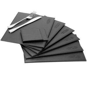Maison & White 12 Piece Faux Leather Table Set For Dining Leather Placemats & Coasters M&W Maison & White 12 Piece Faux Leather Table Set For Dining Leather Placemats & Coasters M&W
