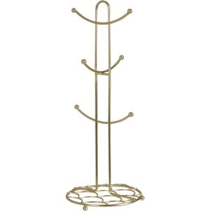 Premier Housewares Vertex Deco 6 Cup Mug Tree, Gold Premier Housewares Vertex Deco 6 Cup Mug Tree, Gold