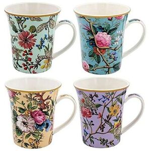 The Leonardo Collection Set of 4 Floral China Mugs Gift Box William Kilburn Flower Design Gift Mum Nan The Leonardo Collection Set of 4 Floral China Mugs Gift Box William Kilburn Flower Design Gift Mum Nan