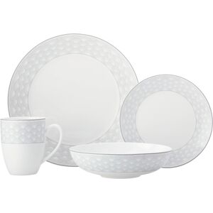 Maxwell & Williams Harlequin Coupe 16 Piece Grey Edged Dinner Set Maxwell & Williams Harlequin Coupe 16 Piece Grey Edged Dinner Set