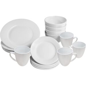 Maison & White 16 Piece White Dinner Set Plates Bowls and Cups Porcelain Dinnerware Set M&W Maison & White 16 Piece White Dinner Set Plates Bowls and Cups Porcelain Dinnerware Set M&W