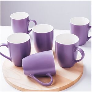 Ancoree (Purple) Porcelain Tea Cup Set of 6, Macaroon Color Ceramic Coffee Mugs for Co Ancoree (Purple) Porcelain Tea Cup Set of 6, Macaroon Color Ceramic Coffee Mugs for Co