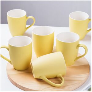 Ancoree (Yellow) Porcelain Tea Cup Set of 6, Macaroon Color Ceramic Coffee Mugs for Co Ancoree (Yellow) Porcelain Tea Cup Set of 6, Macaroon Color Ceramic Coffee Mugs for Co