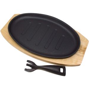 The Vintage Gourmet (28cm) Vintage Gourmet Sizzler, Wooden Trivet & Handle The Vintage Gourmet (28cm) Vintage Gourmet Sizzler, Wooden Trivet & Handle