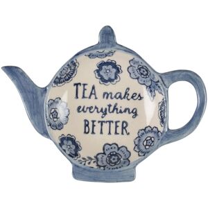 Sass & Belle Blue Floral Tea Lovers Tea Bag Dish Sass & Belle Blue Floral Tea Lovers Tea Bag Dish