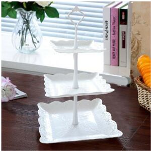 Unbranded (Square ) 3 Tier Cake Stand Wedding Party Plates Unbranded (Square ) 3 Tier Cake Stand Wedding Party Plates