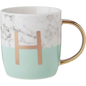 Premier Housewares Pastel Green H Letter Monogram Mug - Stylish Kitchen Coffee Cup Premier Housewares Pastel Green H Letter Monogram Mug - Stylish Kitchen Coffee Cup