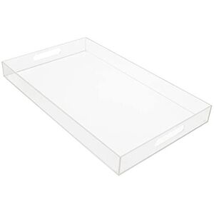 Kurtzy Clear Acrylic Plastic Serving Tray with Handles - L50 x W30cm / 19.69 x 1 Kurtzy Clear Acrylic Plastic Serving Tray with Handles - L50 x W30cm / 19.69 x 1