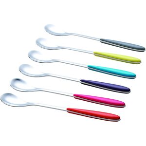 EXZACT Ice-cream Sundae Spoon 6pcs Stainless Steel Assorted Colours - Long Handl EXZACT Ice-cream Sundae Spoon 6pcs Stainless Steel Assorted Colours - Long Handl