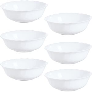 (6 x 16cm Dessert Bowls) Luminarc White 18pc Opal Glass Dinner Set Plates (6 x 16cm Dessert Bowls) Luminarc White 18pc Opal Glass Dinner Set Plates