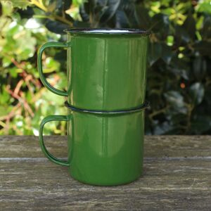 eBuyGB (Green) Set 2 Coloured Enamel Mugs Retro Tin Rustic Metal Cups eBuyGB (Green) Set 2 Coloured Enamel Mugs Retro Tin Rustic Metal Cups