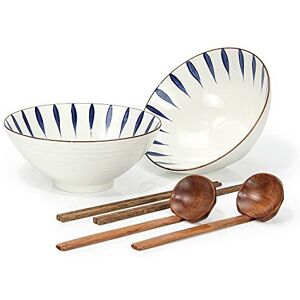 Noble Createaprototype Japanese Porcelain Ramen Bowls, 1000ml Ceramic Soup Bowl with Wood Chopsticks Sp Noble Createaprototype Japanese Porcelain Ramen Bowls, 1000ml Ceramic Soup Bowl with Wood Chopsticks Sp