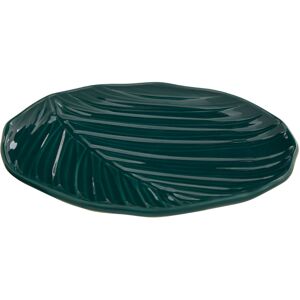 Premier Housewares Dark Green Canape Plate,Porcelain Plate,Small Tropical Leaf Texture Serving Plat Premier Housewares Dark Green Canape Plate,Porcelain Plate,Small Tropical Leaf Texture Serving Plat