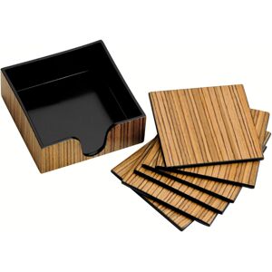 Premier Housewares Plastic and Wood Veneer Coasters - Set of 6 Premier Housewares Plastic and Wood Veneer Coasters - Set of 6