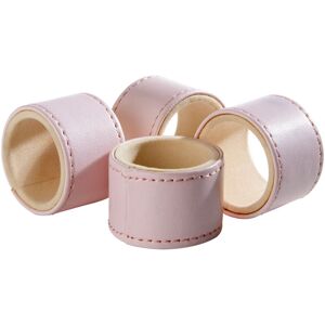 Premier Housewares Faux Leather Pink Napkin Rings - Set of 4 Premier Housewares Faux Leather Pink Napkin Rings - Set of 4