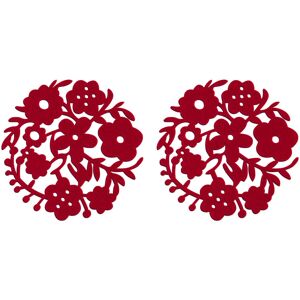 Premier Housewares Red Felt Flower Design Placemats -Set of 2 Premier Housewares Red Felt Flower Design Placemats -Set of 2