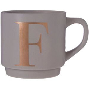 Premier Housewares Grey F Letter Mug - Mug with Curved Handle - Premium Coffee Mug - Giftable Premier Housewares Grey F Letter Mug - Mug with Curved Handle - Premium Coffee Mug - Giftable