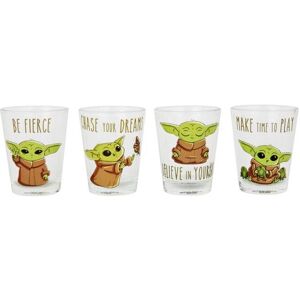 Star Wars 846072 The Mandalorian Grogus Wisdom Mini Glass Set, Clear - Pack of 4 Star Wars 846072 The Mandalorian Grogus Wisdom Mini Glass Set, Clear - Pack of 4