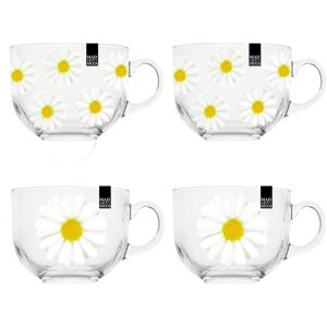 YöL Daisy Flower Clear Glass Coffee Mug Tea Latte Hot Chocolate Kitchen YöL Daisy Flower Clear Glass Coffee Mug Tea Latte Hot Chocolate Kitchen