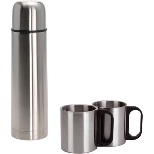 Carousel 1 Litre Stainless Steel Thermos Flask With 2 Handled Drinks Cups Double Walled Carousel 1 Litre Stainless Steel Thermos Flask With 2 Handled Drinks Cups Double Walled