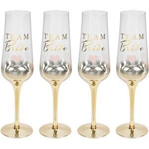 WIDDOP and Co. Team Bride Prosecco Glasses Hen Party Bridal Shower Champagne Flutes Set of 4 WIDDOP and Co. Team Bride Prosecco Glasses Hen Party Bridal Shower Champagne Flutes Set of 4