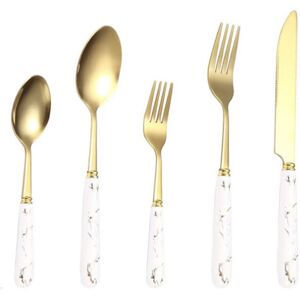 J&Y (WHITE) Marble Style Handle Cutlery Set J&Y (WHITE) Marble Style Handle Cutlery Set