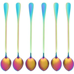 Tlily Coffee Teaspoons, 6 Rainbow Color Coffee Spoon Long-Handle Ice Cream Desert Spoo Tlily Coffee Teaspoons, 6 Rainbow Color Coffee Spoon Long-Handle Ice Cream Desert Spoo