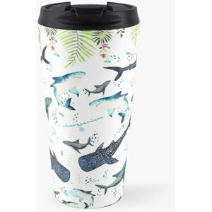 Famgem Insulated Travel Coffee Mug floral shark pattern Stainless Steel Cup Tumbler 17o Famgem Insulated Travel Coffee Mug floral shark pattern Stainless Steel Cup Tumbler 17o