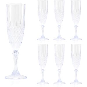 Carousel Home Pack Of 6 Embossed Plastic Champagne Flute Cut Crystal Effect Reusable Plastic Carousel Home Pack Of 6 Embossed Plastic Champagne Flute Cut Crystal Effect Reusable Plastic