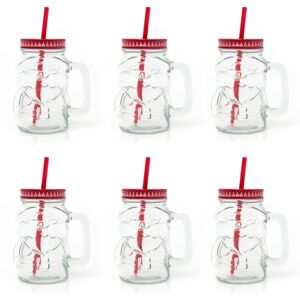 Carousel Home Set Of 6 Clear Glass Mason Drinking Jar Santa Shaped Drinks Glass Christmas Dr Carousel Home Set Of 6 Clear Glass Mason Drinking Jar Santa Shaped Drinks Glass Christmas Dr