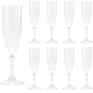 Carousel Home Pack Of 8 Embossed Plastic Champagne Flute Cut Crystal Effect Reusable Plastic Carousel Home Pack Of 8 Embossed Plastic Champagne Flute Cut Crystal Effect Reusable Plastic