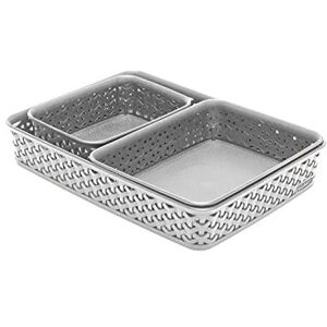 Curver My Style Tray Set - A4/A5/A6 - Grey Curver My Style Tray Set - A4/A5/A6 - Grey