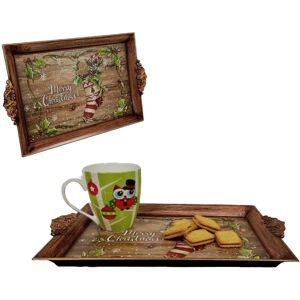 Premier 2 Christmas Stocking Tea Serving Trays Plastic Drinks Snack 40cmx26cm Premier 2 Christmas Stocking Tea Serving Trays Plastic Drinks Snack 40cmx26cm