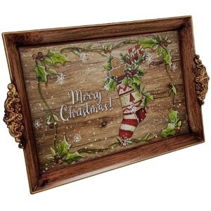 Premier Christmas Stocking Tea Serving Tray Plastic Drinks Snack 40cm x 26cm Premier Christmas Stocking Tea Serving Tray Plastic Drinks Snack 40cm x 26cm