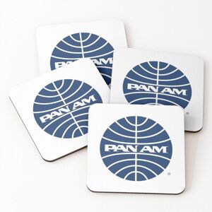 WHIBOS Leather Coasters Pan Am Mid 1950s Globe Inverted Set of 4 / 4 x 4 inch WHIBOS Leather Coasters Pan Am Mid 1950s Globe Inverted Set of 4 / 4 x 4 inch