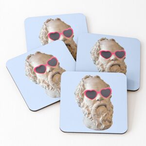 WHIBOS Leather Coasters Sunglasses Socrates Set of 4 / 4 x 4 inch WHIBOS Leather Coasters Sunglasses Socrates Set of 4 / 4 x 4 inch