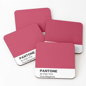 WHIBOS Leather Coasters Pantone Viva Magenta Set of 4 / 4 x 4 inch WHIBOS Leather Coasters Pantone Viva Magenta Set of 4 / 4 x 4 inch