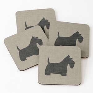 WHIBOS Leather Coasters Scottish Terrier Silhouette(s) Black Scottie Dog Set of 4 / 4 x WHIBOS Leather Coasters Scottish Terrier Silhouette(s) Black Scottie Dog Set of 4 / 4 x