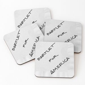 WHIBOS Leather Coasters Bartlet For America Set of 4 / 4 x 4 inch WHIBOS Leather Coasters Bartlet For America Set of 4 / 4 x 4 inch