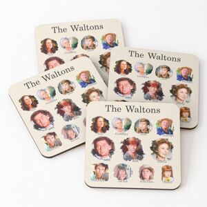 WHIBOS Leather Coasters The Waltons Set of 4 / 4 x 4 inch WHIBOS Leather Coasters The Waltons Set of 4 / 4 x 4 inch