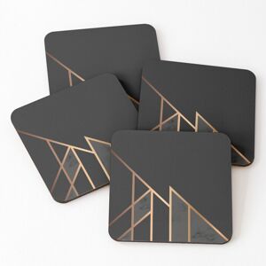 WHIBOS Leather Coasters Elegant Modern Rose Gold and Stylish Black Marble Geometric Des WHIBOS Leather Coasters Elegant Modern Rose Gold and Stylish Black Marble Geometric Des