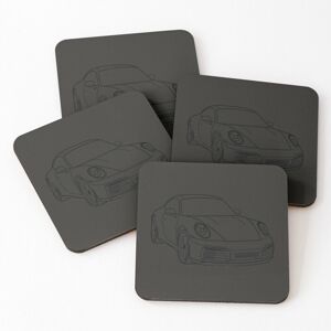 WHIBOS Funny Porsche 911 Leather Coasters – Set of 4 (4x4in), PVC Leather, Non-Slip, Gr WHIBOS Funny Porsche 911 Leather Coasters – Set of 4 (4x4in), PVC Leather, Non-Slip, Gr