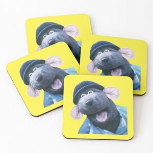 WHIBOS Leather Coasters Roland Rat Set of 4 / 4 x 4 inch WHIBOS Leather Coasters Roland Rat Set of 4 / 4 x 4 inch