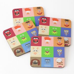 WHIBOS Leather Coasters Muppets Set of 4 / 4 x 4 inch WHIBOS Leather Coasters Muppets Set of 4 / 4 x 4 inch