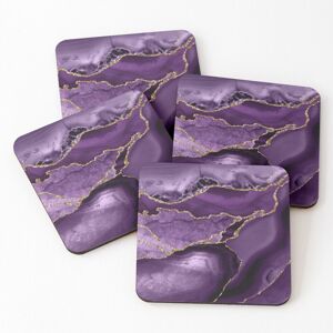 WHIBOS Leather Coasters Purple Faux Marble Abstract Landscapes Set of 4 / 4 x 4 inch WHIBOS Leather Coasters Purple Faux Marble Abstract Landscapes Set of 4 / 4 x 4 inch