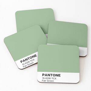 WHIBOS Leather Coasters Pantone Fair Green Set of 4 / 4 x 4 inch WHIBOS Leather Coasters Pantone Fair Green Set of 4 / 4 x 4 inch
