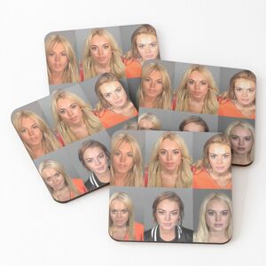 WHIBOS Leather Coasters Lindsay Lohan Mugshot Funny Set of 4 / 4 x 4 inch WHIBOS Leather Coasters Lindsay Lohan Mugshot Funny Set of 4 / 4 x 4 inch