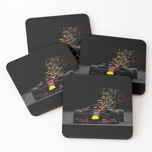 WHIBOS Leather Coasters F1 Racing Set of 4 / 4 x 4 inch WHIBOS Leather Coasters F1 Racing Set of 4 / 4 x 4 inch